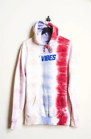 VIBES VIBE TRIBE STRIPED TIE DYE HOODIE